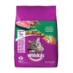 Whiskas Adult (+1 year) Dry Cat Food, Tuna Flavour, 3Kg Pack